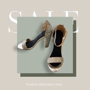 Glitter Heels in Silver / white